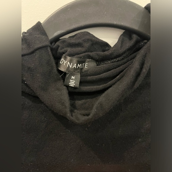 NWOT DYNAMITE BLACK MOCK TURTLENECK LONG SLEEVE - Picture 2 of 3